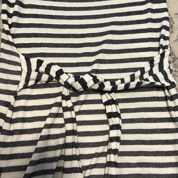 Anthropologie T.la navy striped dress with front tie Size Large - Picture 4 of 7